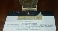 Cincho de Oro al Queso Nata de Cantabria de La Pasiega de Peña Pelada.