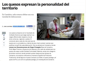 Artículo de El Diario Montañés sobre quesos de Cantabria.