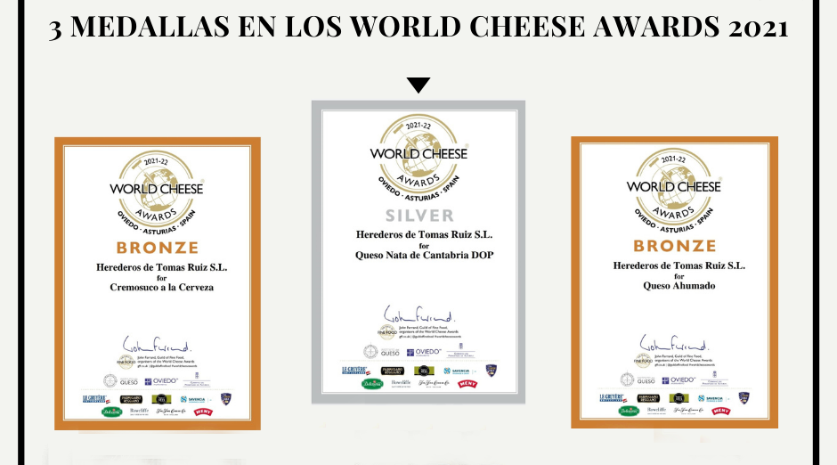 Medallas en los World Cheese Awards para la quesería cántabra La Pasiega de Peña Pelada.
